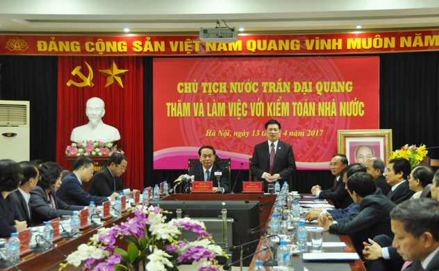 Chủ tịch nước Trần Đại Quang thăm và làm việc với Kiểm toán nhà nước