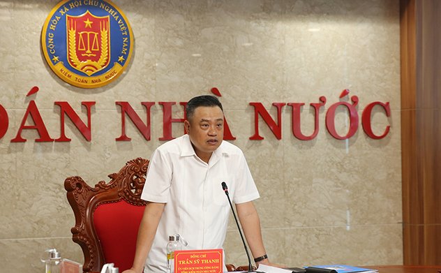 Tổng Kiểm toán nhà nước Trần Sỹ Thanh làm việc với Văn phòng Đảng – Đoàn thể, Công đoàn và Đoàn Thanh niên KTNN