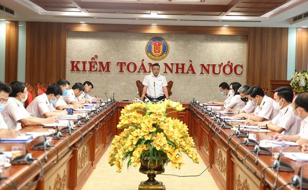 Ủy viên Trung ương Đảng, Tổng Kiểm toán nhà nước Trần Sỹ Thanh làm việc với KTNN chuyên ngành V