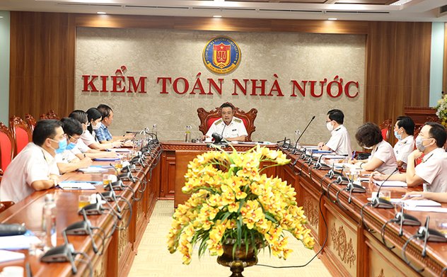 Ủy viên BCH Trung ương Đảng, Tổng Kiểm toán nhà nước Trần Sỹ Thanh làm việc với Trường Đào tạo và Bồi dưỡng nghiệp vụ kiểm toán