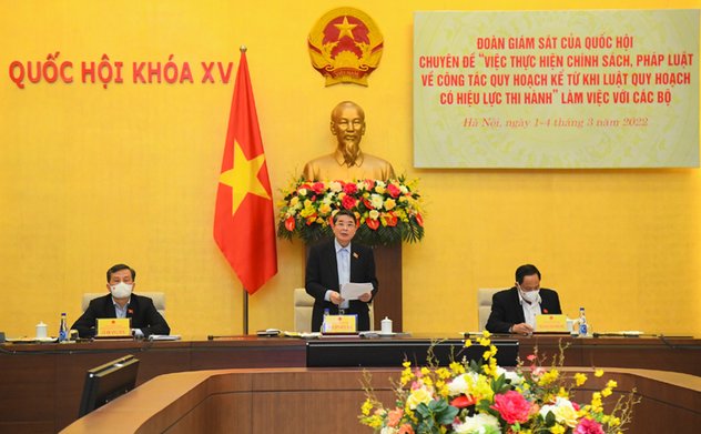 Đoàn giám sát của Quốc hội làm việc các Bộ, ngành Trung ương về công tác quy hoạch kể từ khi Luật Quy hoạch có hiệu lực thi hành