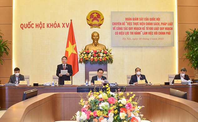 Đoàn giám sát của Quốc hội về “Việc thực hiện chính sách, pháp luật về công tác quy hoạch kể từ khi Luật Quy hoạch có hiệu lực thi hành” làm việc với Chính phủ