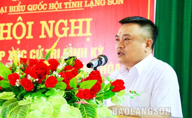 Ủy viên Trung ương Đảng, Tổng Kiểm toán nhà nước Trần Sỹ Thanh tiếp xúc cử tri huyện Lộc Bình, tỉnh Lạng Sơn