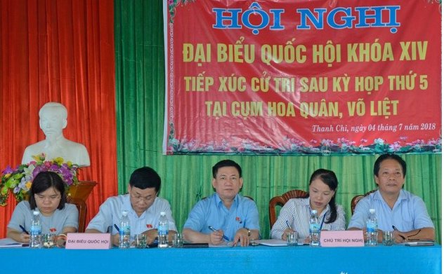 Ủy viên Trung ương Đảng, đại biểu Quốc hội, Tổng Kiểm toán nhà nước  Hồ Đức Phớc -  tiếp xúc cử tri tại huyện Thanh Chương, tỉnh Nghệ An