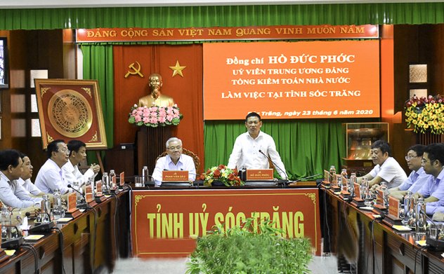 Tổng Kiểm toán nhà nước Hồ Đức Phớc thăm và làm việc với tỉnh Sóc Trăng
