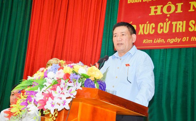 Uỷ viên Trung ương Đảng, Tổng Kiểm toán nhà nước Hồ Đức Phớc tiếp xúc cử tri xã Kim Liên, Nam Đàn, Nghệ An