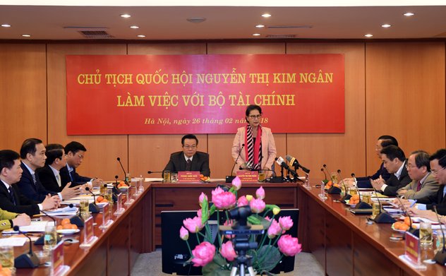 Chủ tịch Quốc hội Nguyễn Thị Kim Ngân làm việc với Bộ Tài chính