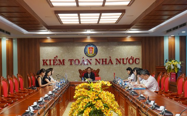 Phó Tổng Kiểm toán nhà nước Đoàn Xuân Tiên làm việc với Đoàn công tác của Tổng Thư ký Các cơ quan kiểm toán tối cao châu Á (ASOSAI)
