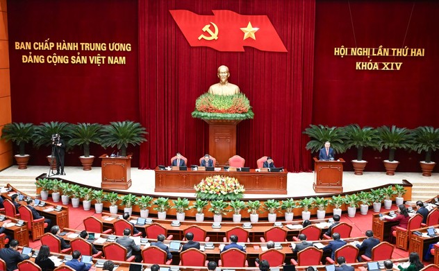 Thông cáo báo chí về ngày làm việc thứ hai Hội nghị Trung ương 2 khoá XIV