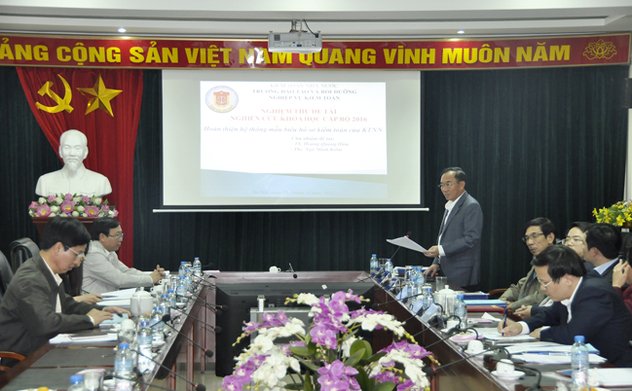Nghiệm thu đề tài NCKH cấp bộ năm 2016 “Hoàn thiện hệ thống mẫu biểu hồ sơ kiểm toán của Kiểm toán nhà nước”