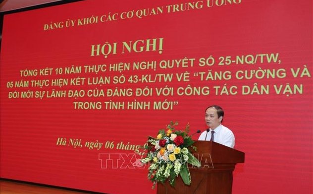 Tăng cường sự lãnh đạo của Đảng đối với công tác dân vận trong các cơ quan Trung ương