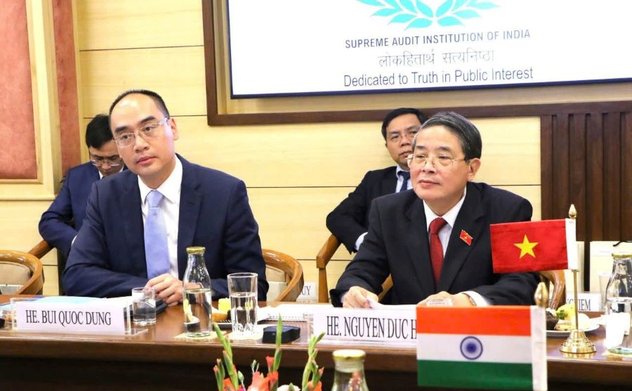 Đoàn đại biểu của Quốc hội và Kiểm toán nhà nước Việt Nam làm việc tại Cơ quan Tổng Kiểm toán và Kiểm soát Ấn Độ 