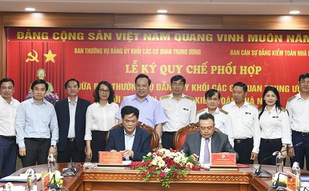 Ban Thường vụ Đảng ủy Khối các cơ quan Trung ương và Ban cán sự đảng Kiểm toán nhà nước tăng cường phối hợp trong thực hiện nhiệm vụ kiểm tra, giám sát và kỷ luật của Đảng