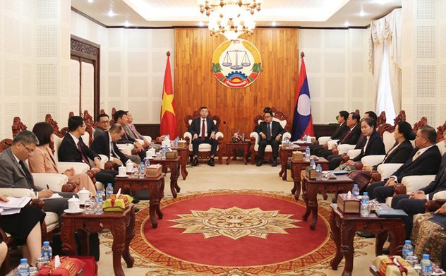 Ủy viên Ban chấp hành Trung ương Đảng, Tổng Kiểm toán nhà nước Việt Nam Ngô Văn Tuấn thăm và làm việc với Kiểm toán nhà nước Lào