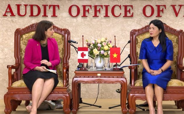 Phó Tổng Kiểm toán nhà nước Hà Thị Mỹ Dung tiếp xã giao Thứ trưởng Bộ Các vấn đề toàn cầu Canada