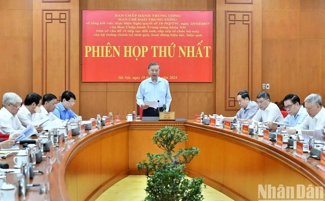 Kết luận của Bộ Chính trị, Ban Bí thư về triển khai nghiên cứu, đề xuất tiếp tục sắp xếp tổ chức bộ máy của hệ thống chính trị