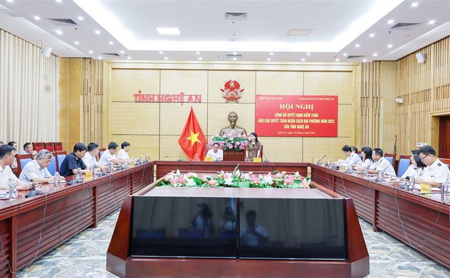 Công bố quyết định kiểm toán Báo cáo quyết toán ngân sách địa phương năm 2023 của tỉnh Nghệ An