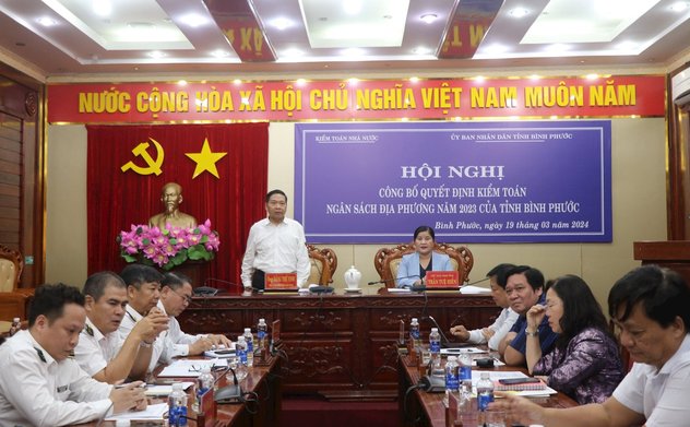 Kiểm toán nhà nước: Công bố quyết định kiểm toán ngân sách địa phương năm 2023 tại tỉnh Bình Phước