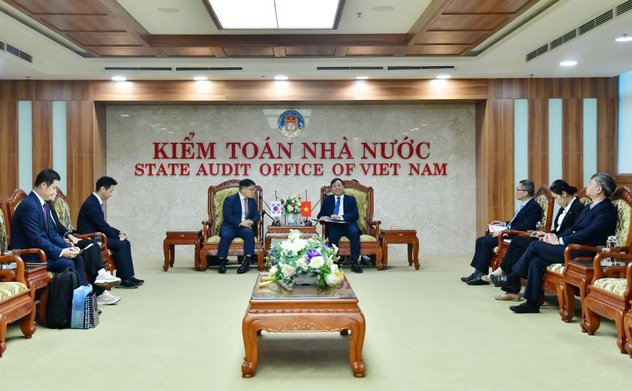 Tiếp xã giao đoàn công tác của Trường Đào tạo Kiểm toán và Thanh tra Hàn Quốc