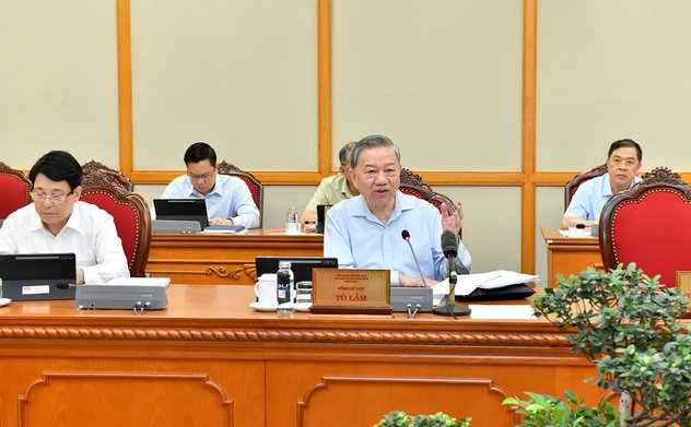 Tổng Bí thư Tô Lâm chủ trì họp về sắp xếp tổ chức bộ máy và đơn vị hành chính