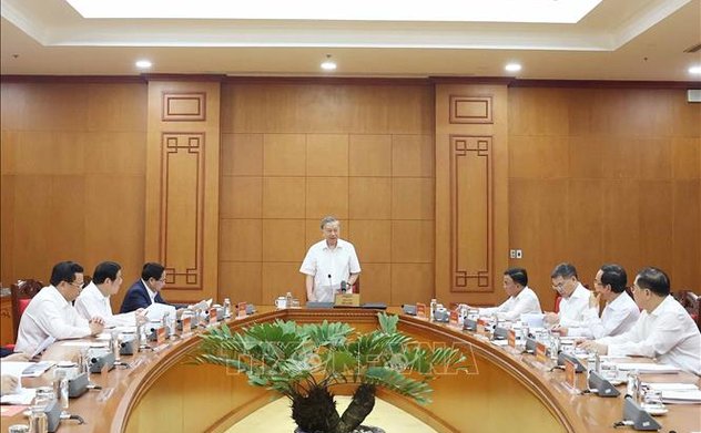 Tổng Bí thư Tô Lâm làm việc với Thường trực các Tiểu ban Đại hội XIV của Đảng