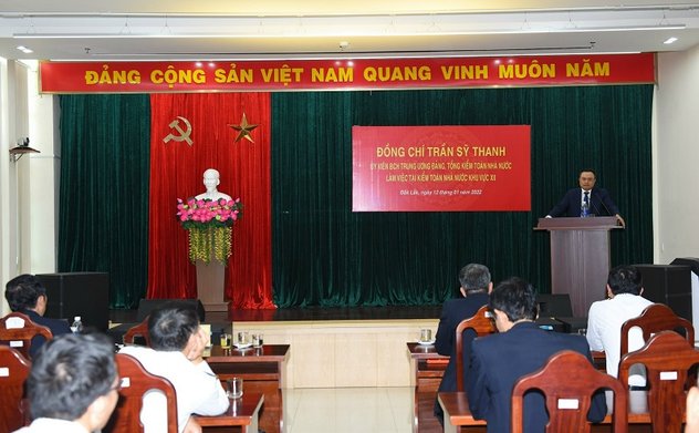 Tổng Kiểm toán nhà nước Trần Sỹ Thanh thăm và làm việc với KTNN khu vực XII