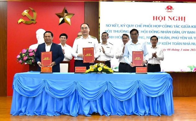 Kiểm toán nhà nước ký kết Quy chế phối hợp công tác với Thường trực HĐND, UBND các tỉnh Khánh Hòa, Lâm Đông, Ninh Thuận, Phú Yên